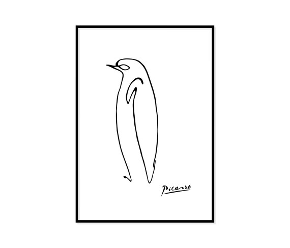 Picasso Penguin Digital Download - Animal Wall Art, Minimalist