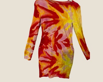 Long Sleeve Tie Dye Bodycon Dress - Etsy Long Sleeve Tie Dye Bodycon Dress - Etsy