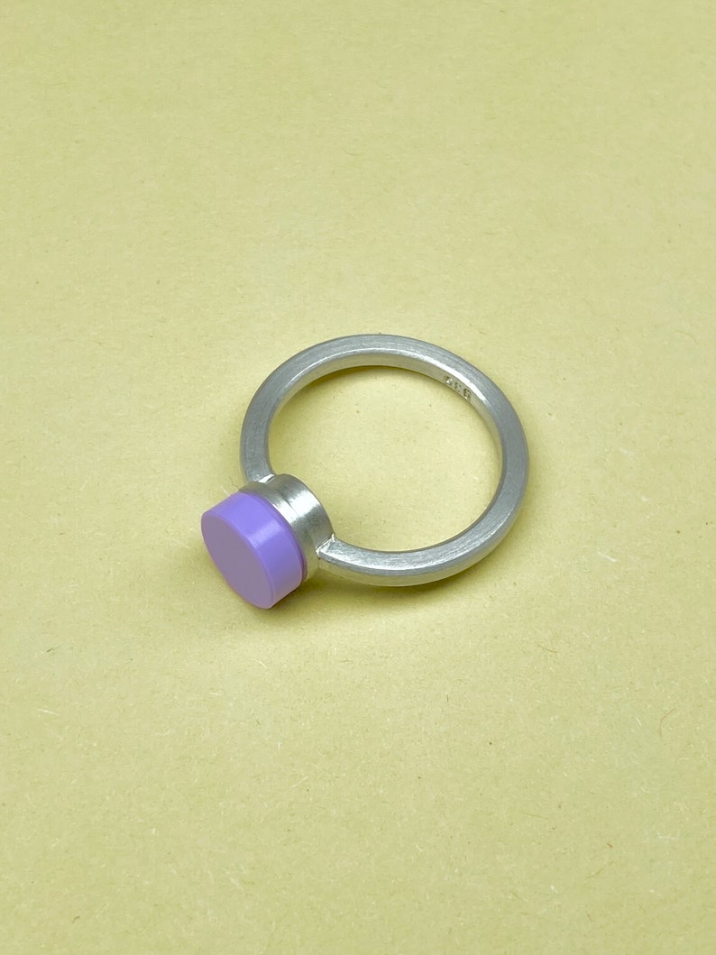 Multi Brick Solitaire Ring / zilveren ring / verlovingsring / veelkleurig / minimaal / zilveren sieraden / afbeelding 7