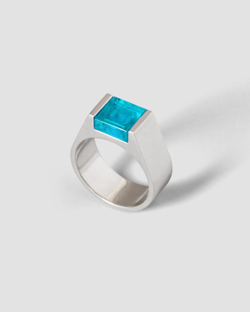 Multi Hidden Brick Ring / compatible with Lego-Bricks / 925 Sterling Silver / 1x1 image 6