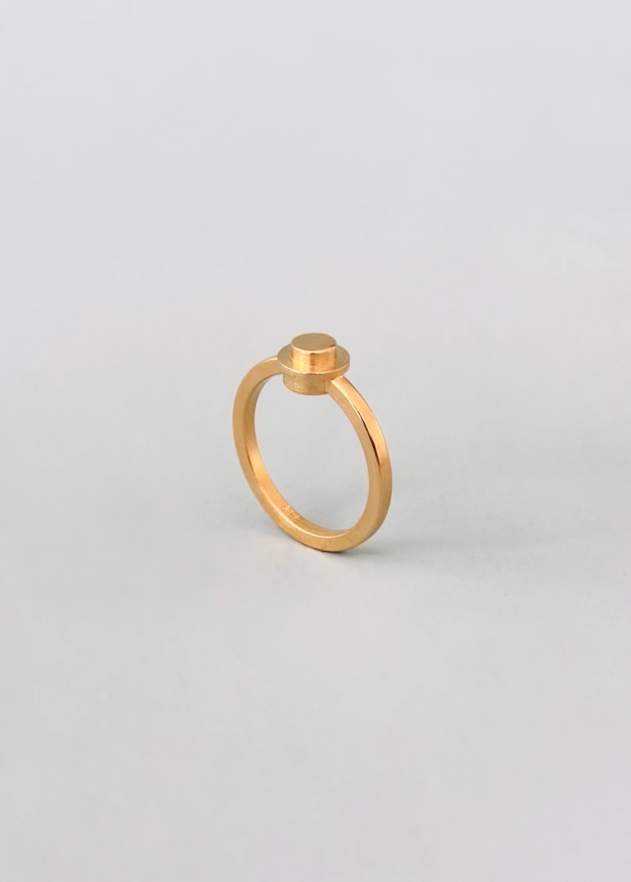 Multi Brick Solitaire Ring Compatible With Lego Bricks 585 Yellowgold Multicolor Minimal Etsy