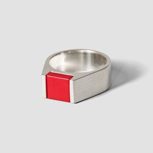 Multi Hidden Brick Ring / compatible with Lego-Bricks / 925 Sterling Silver / 1x1 image 2