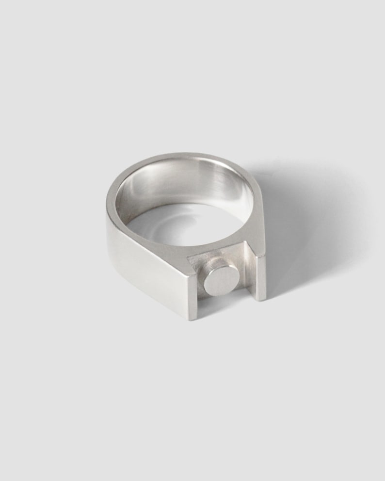 Multi Hidden Brick Ring / compatible with Lego-Bricks / 925 Sterling Silver / 1x1 image 1