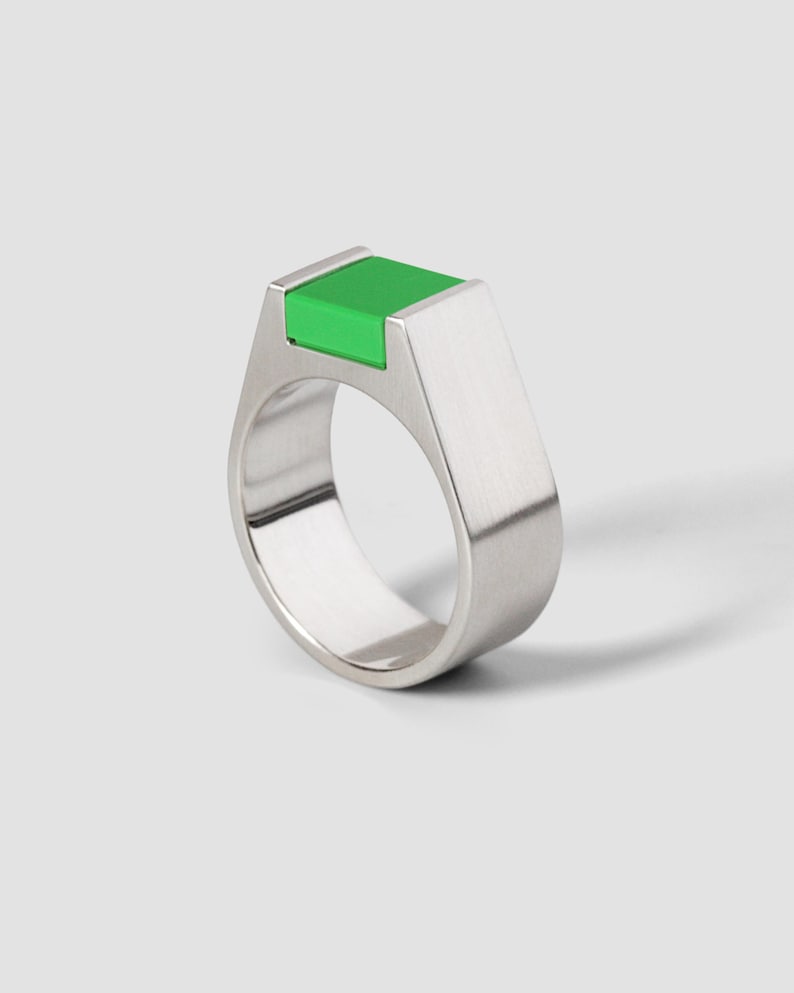 Multi Hidden Brick Ring / compatible with Lego-Bricks / 925 Sterling Silver / 1x1 image 4
