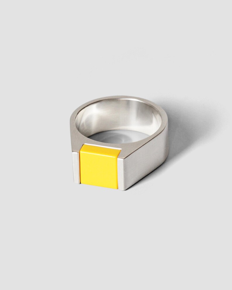 Multi Hidden Brick Ring / compatible with Lego-Bricks / 925 Sterling Silver / 1x1 image 5