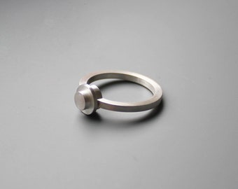 Solitaire Ring in 925 Sterling Silver / Multi Brick Solitaire Ring / Compatible with Lego-Bricks / Colorful Minimalist Ring
