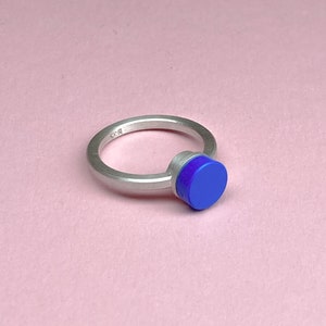 Multi Brick Solitaire Ring / silver ring / engagement ring / multicolor / minimal / silver jewelry / image 3