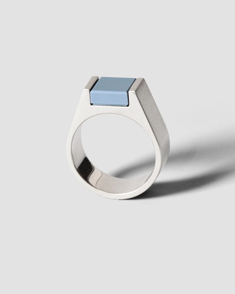 Multi Hidden Brick Ring / compatible with Lego-Bricks / 925 Sterling Silver / 1x1 image 3