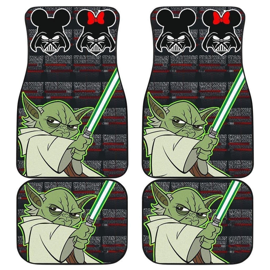 Star Wars Car Floor Mats _ Baby Yoda Lightsaber Car Mats 2 Etsy