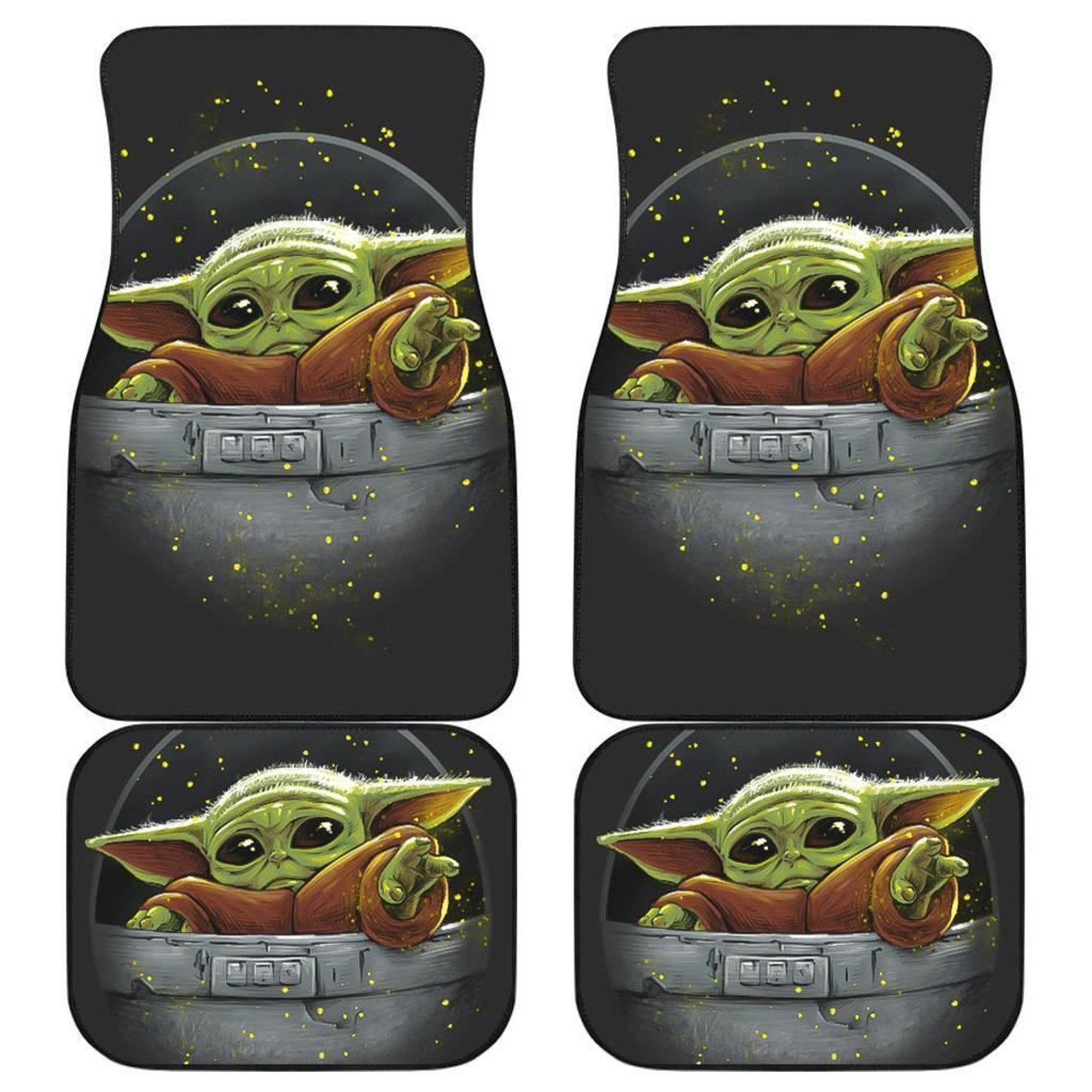 Baby Yoda Art Car Floor Mats The Mandalorian Disney Movies2 Etsy