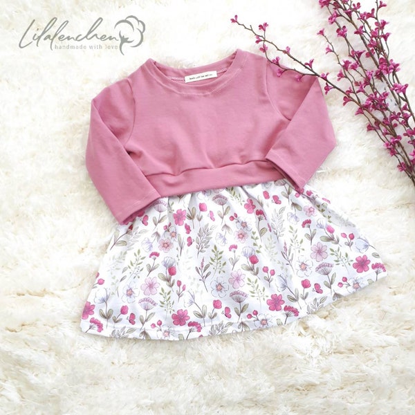 Girlysweater Kleid Mädchen Baby Blumen