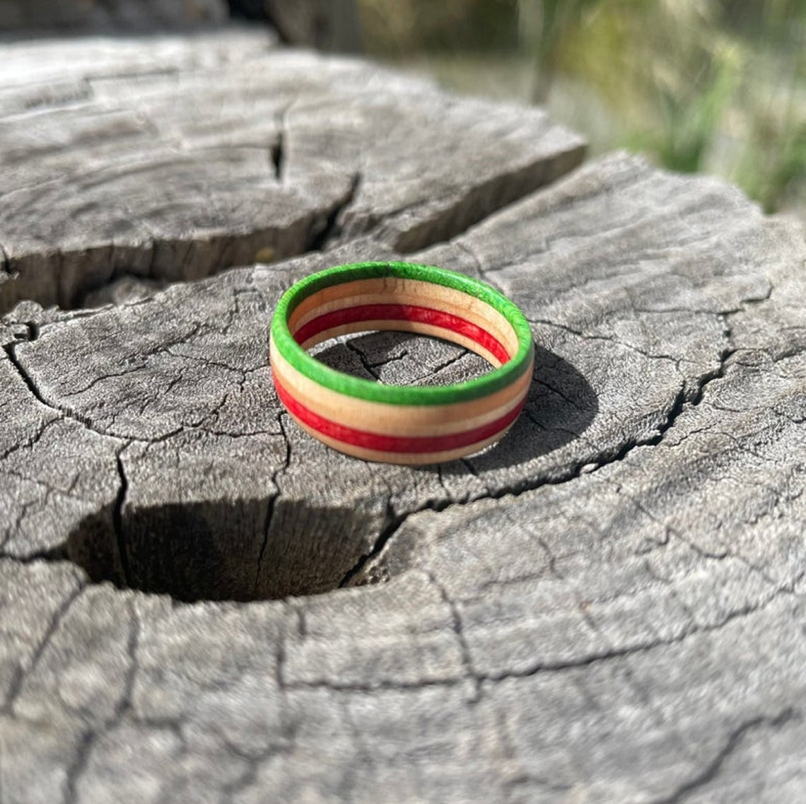 Wood Ring Colourful Ring Finger Cover Finger Lover Gift Etsy