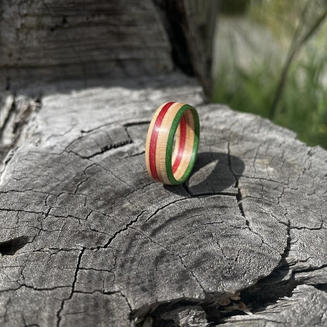 Wood Ring Colourful Ring Finger Cover Finger Lover Gift Etsy