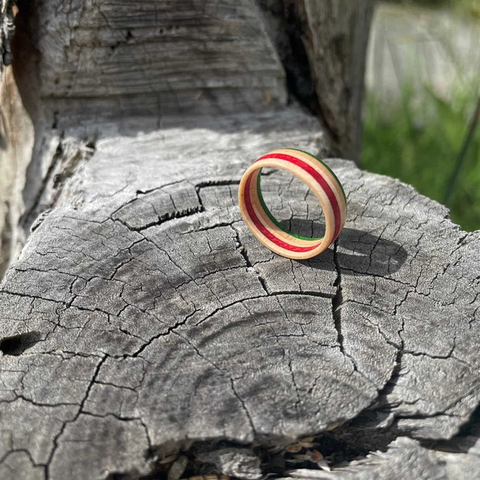 Wood Ring Colourful Ring Finger Cover Finger Lover Gift Etsy