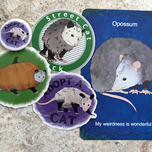 Opossum Fan Pack, Sticker and Button Pack