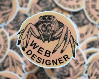 Vinyl Sticker, Web Designer, Spider Sticker