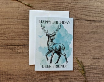 Happy Birthday Deer Greeting Card