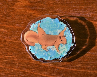 Acrylic Pin, Red Tree Squirrel