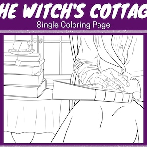 Single Coloring Page, Reading Nook