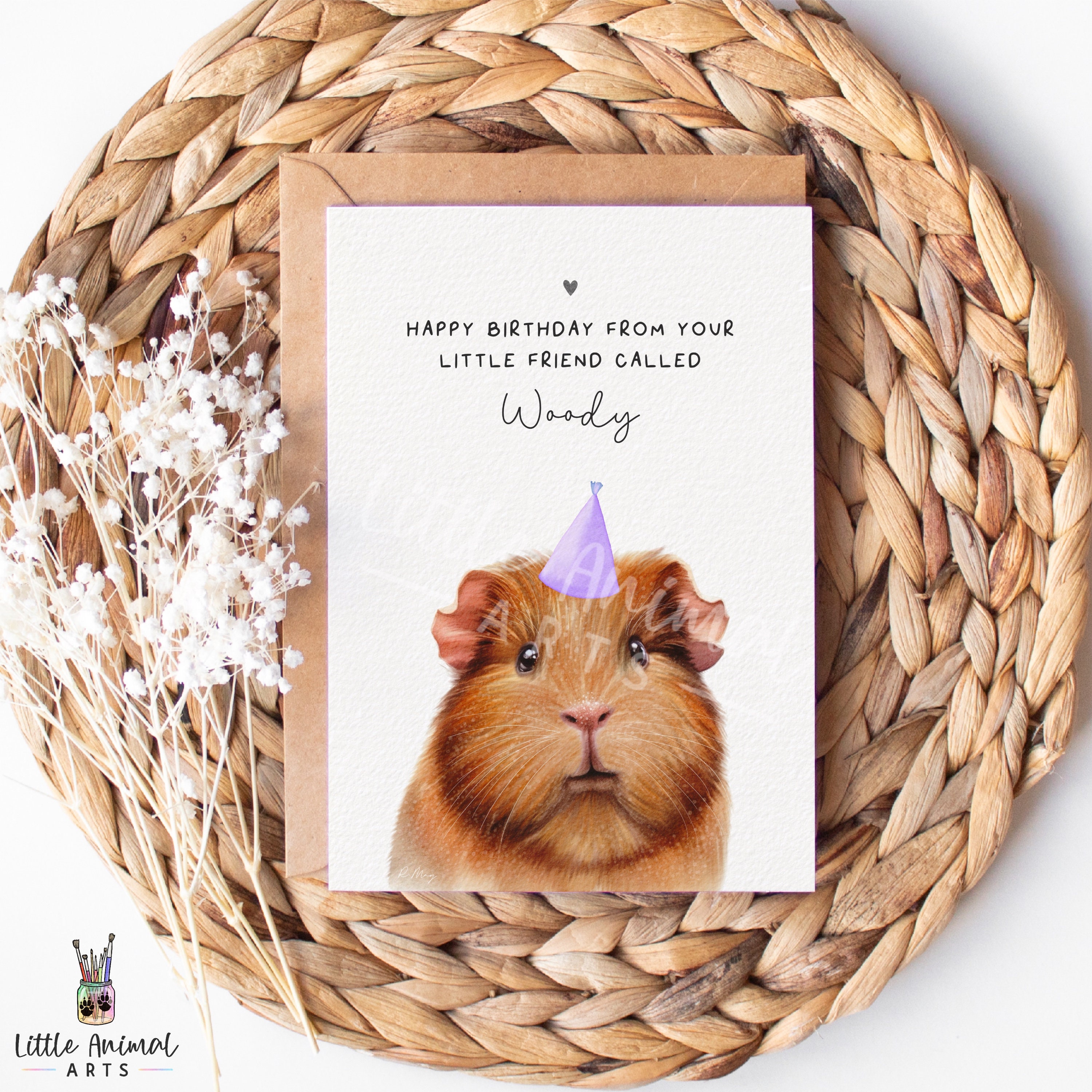 Cartes De Vœux Mignonnes En Forme De Cochon D'Inde, Cartes D'invitation