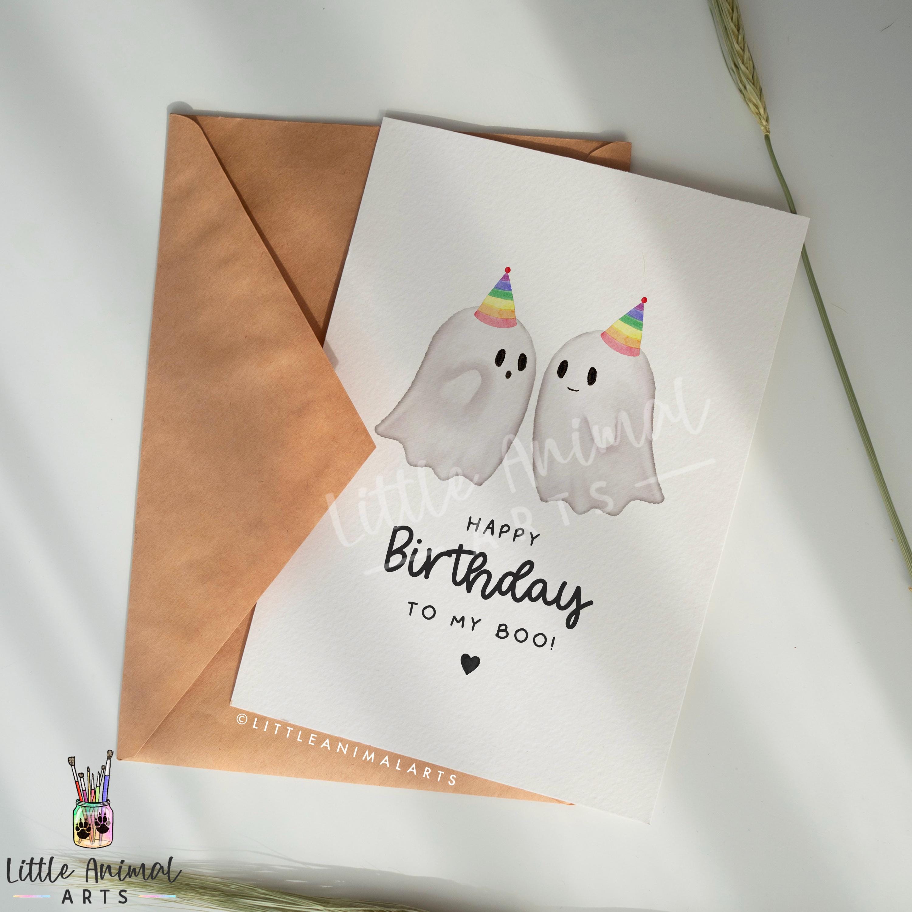 Ghost Couple Birthday Card – Spooky Birthday Card for Partner – Gothic ...