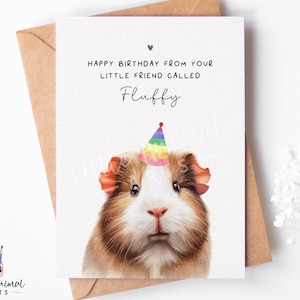 Verjaardagskaart cavia • Gepersonaliseerde grappig huisdiercadeau voor kinderen • Aangepaste groet van de biggetjes