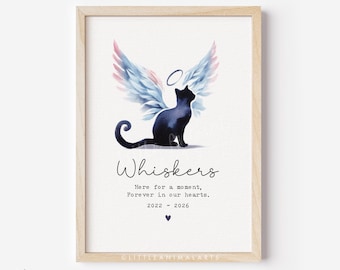 Cat Memorial Gift | personalised cat memorial print, pet loss cat keepsake, sympathy cat loss gift, remembrance print