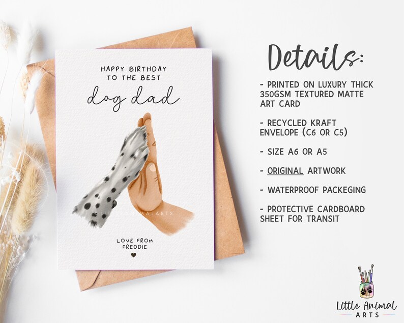 Dog Dad Birthday Card | Personalised Card From Dog, Dad Birthday Gift ...