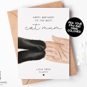Geburtstagskarte für Katzenmama | personalisierte Karte von Katze, Geburtstagsgeschenk für Mama, Geburtstagskarte für Frau, Geburtstagskarte von der Katze, Katzenmama Geschenke