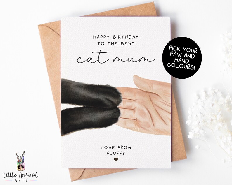Cat Mum Birthday Card | Personalised Card From Cat, Mum Birthday Gift ...