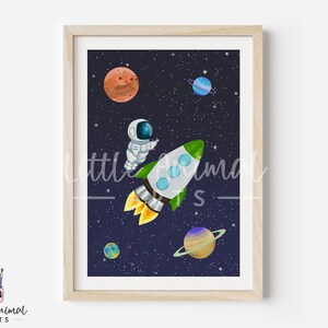 Outer Space Art Prints | Set of Three Boys Room Prints, Space Decor ...