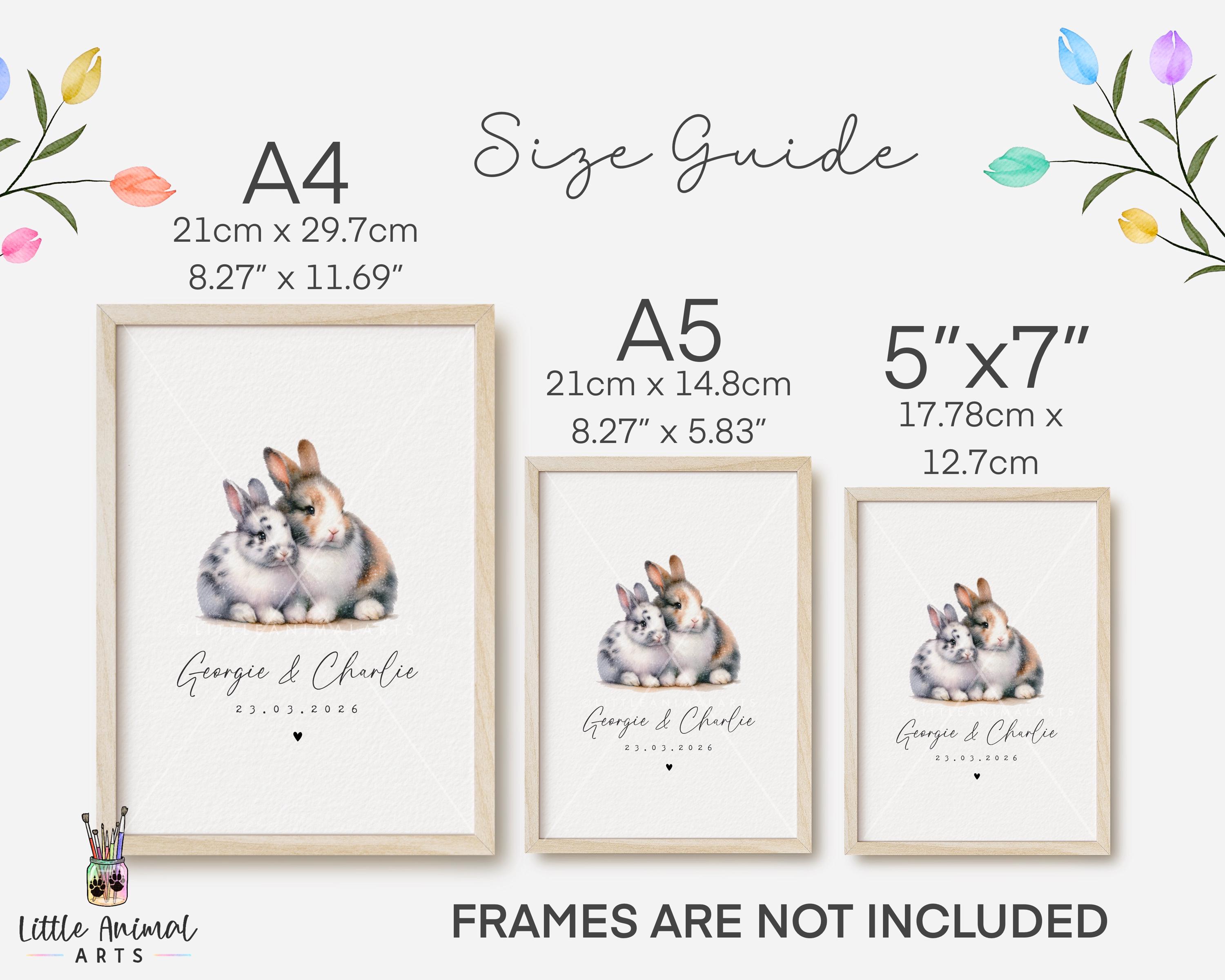 Bunny Rabbit Couple Personalised Print - Cute Animal Couple Gift ...