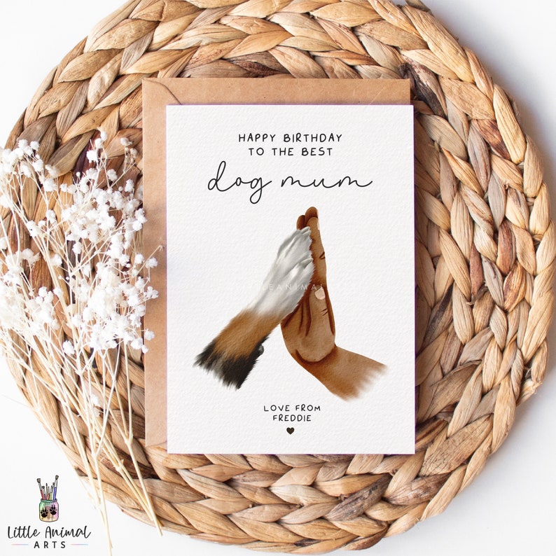 Dog Mum Birthday Card | Personalised Card From Dog, Mum Birthday Gift ...