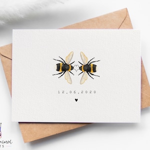 Bumble Bee Anniversary Card | cute bee card, bumble bee love card, bee wedding card, bee wedding gifts, bumble bee greeting card