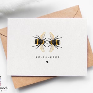 Bumble Bee Anniversary Card | cute bee card, bumble bee love card, bee wedding card, bee wedding gifts, bumble bee greeting card