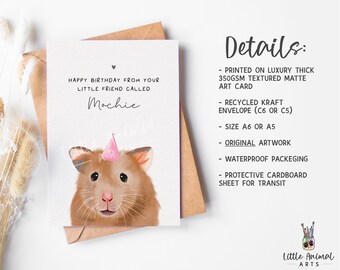 Carte D'anniversaire Hamster : Chapeaux De Fête, Carte Personnalisée - France