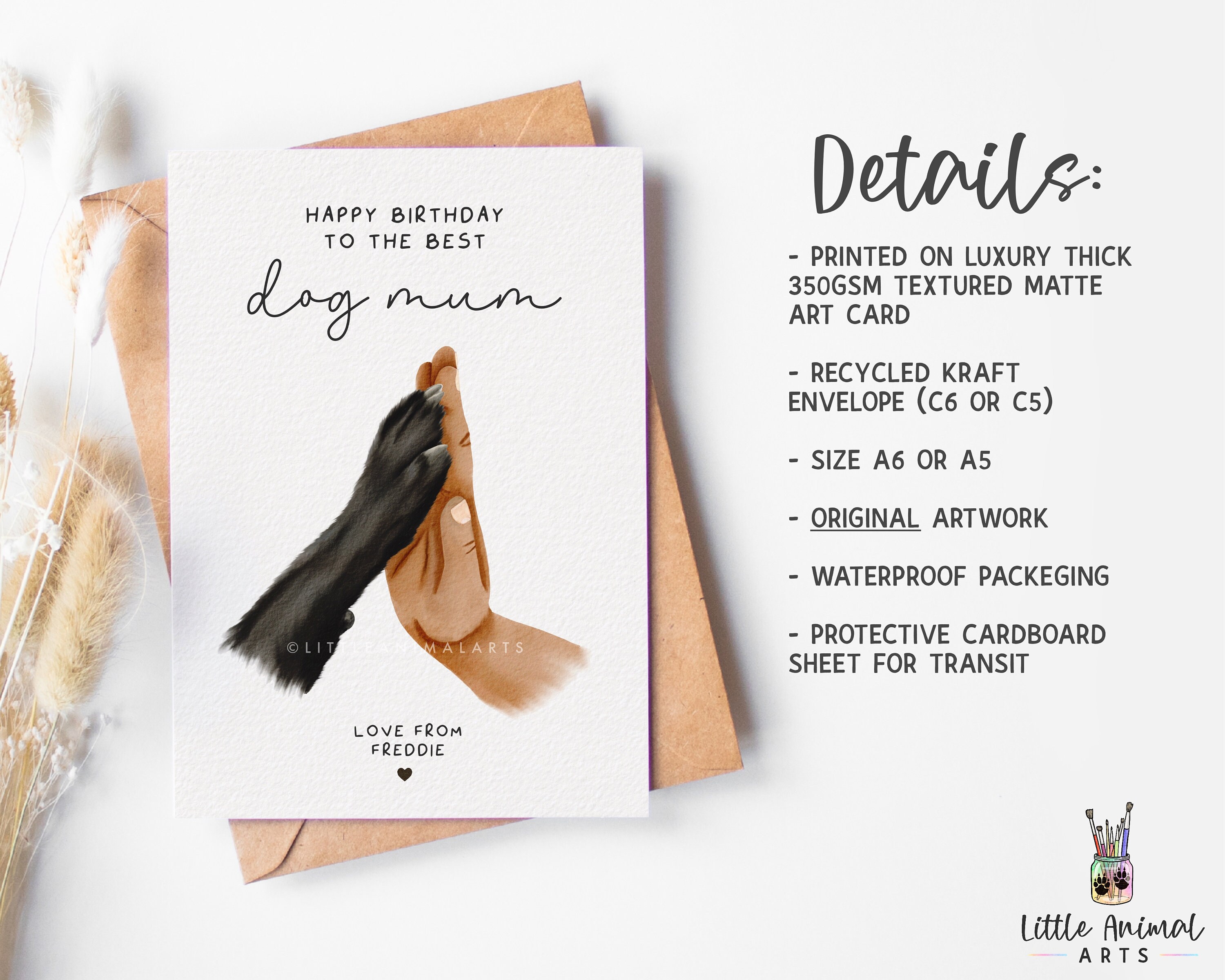 Dog Mum Birthday Card | Personalised Card From Dog, Mum Birthday Gift ...