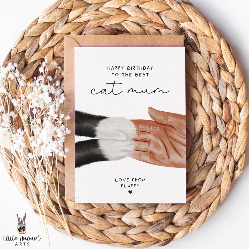 Cat Mum Birthday Card | Personalised Card From Cat, Mum Birthday Gift ...