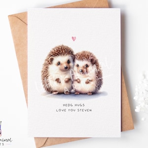 Liefdeskaart egel • Gepersonaliseerde Valentijnsdaggroet voor haar hem vrouw echtgenoot verloofde • Aangepast jubileumcadeau vriend vriendin