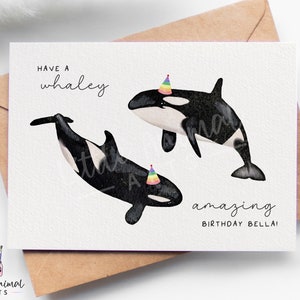 Orca Karte zum Geburtstag | Wal Geburtstagskarte, Orca paar Karte, Orca Karte, Orca Karte, Orca Karte, Orca Karte, Wal Karte