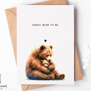 Bruine beer papa wordt kaart • Babyshower begroeting nieuwe vader opa • Verwacht zwangerschap Aankondiging Cadeau voor echtgenoot vriend
