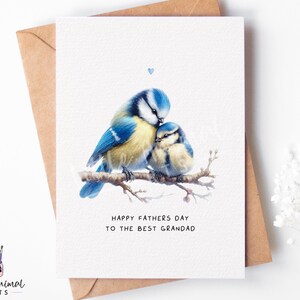 Carte de fête des pères mésange bleue • Cadeau personnalisé grand-père ornithologue amateur de la part de sa fille • 1er cadeau de fête des pères de Bump à son mari