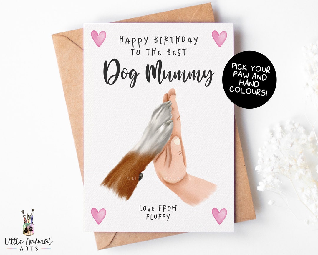 Dog Mummy Birthday Card | Personalised Card From the Dog, Best Dog Mom ...