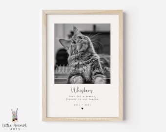 Cat Memorial Gift | cat memorial print, photo cat print, sympathy pet loss gift, pet loss print, cat loss gift, personalised cat photo print