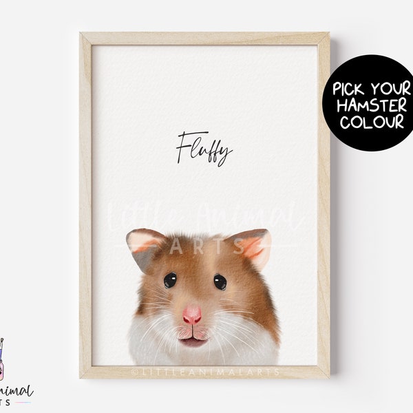 Pet Hamster Art Print | personalised hamster gift, birthday gift from the hamster, kids pet hamster gift, hamster print, dwarf hamster