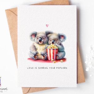 Liefdeskaart koalabeer • Gepersonaliseerde Valentijnsdaggroet voor haar hem vrouw echtgenoot verloofde • Aangepast jubileumcadeau vriend vriendin