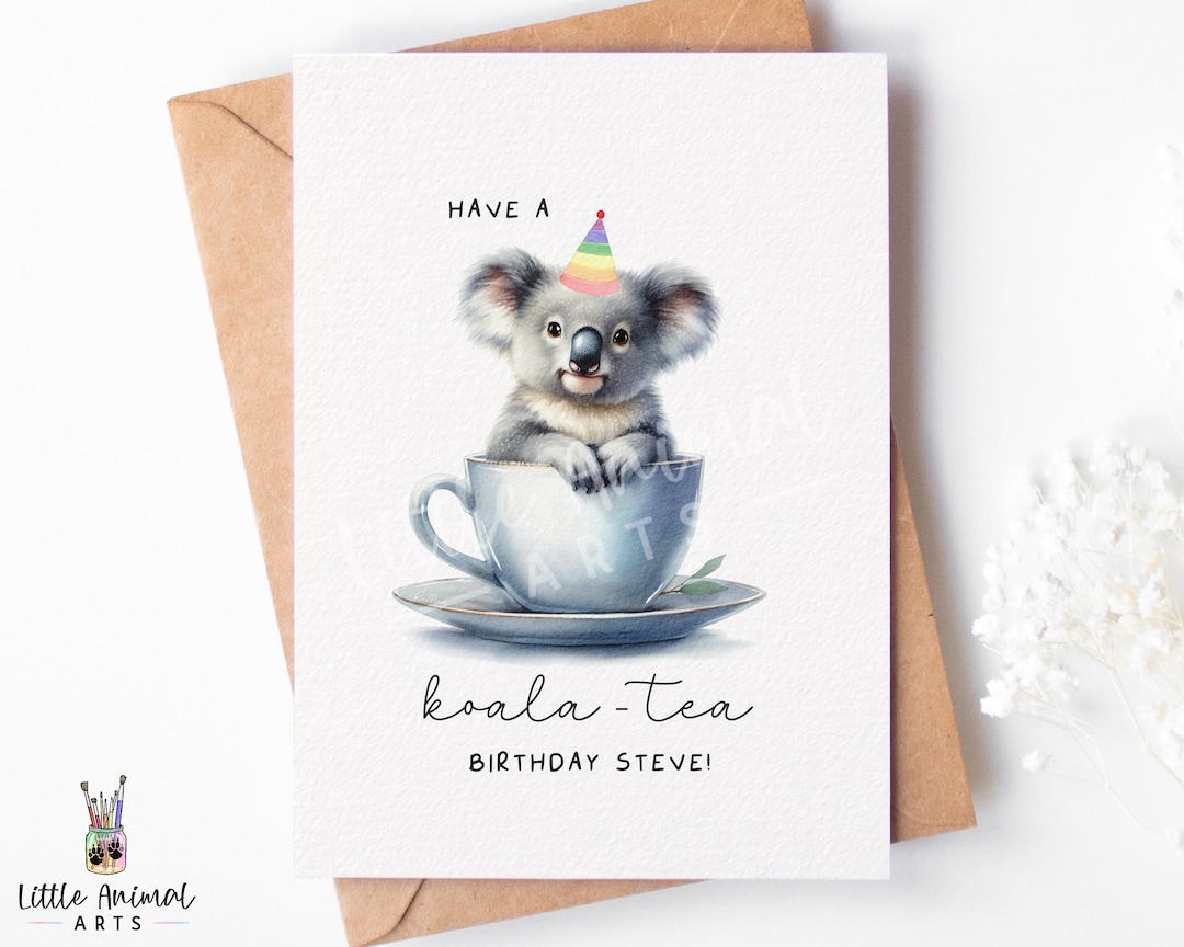 Koala Birthday Card Koala Bear Card, Funny Koala Card, Australian — free download