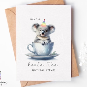carte d'anniversaire de koala | carte d'ours koala, carte de koala drôle, carte d'anniversaire australienne, carte de koala mignonne, carte de voeux de koala drôle