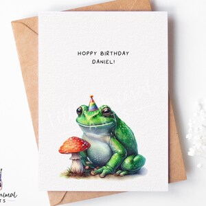 Jolie carte d'anniversaire grenouille • Cadeau personnalisé ami petite amie petit ami femme mari • anniversaire animal drôle pour lui elle