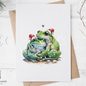 Süße Frosch Paar Weihnachtskarte • Mann Frau Freundin Freund Geschenke • Personalisierter Sentimentaler Tier Gruß für Partner Verlobte